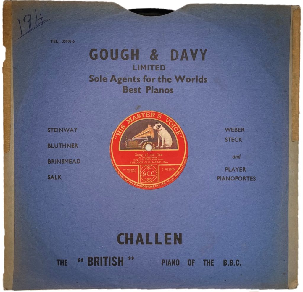 SPレコードのジャケットカバー画像 Gough & Davy Song of the flea Chaliapine