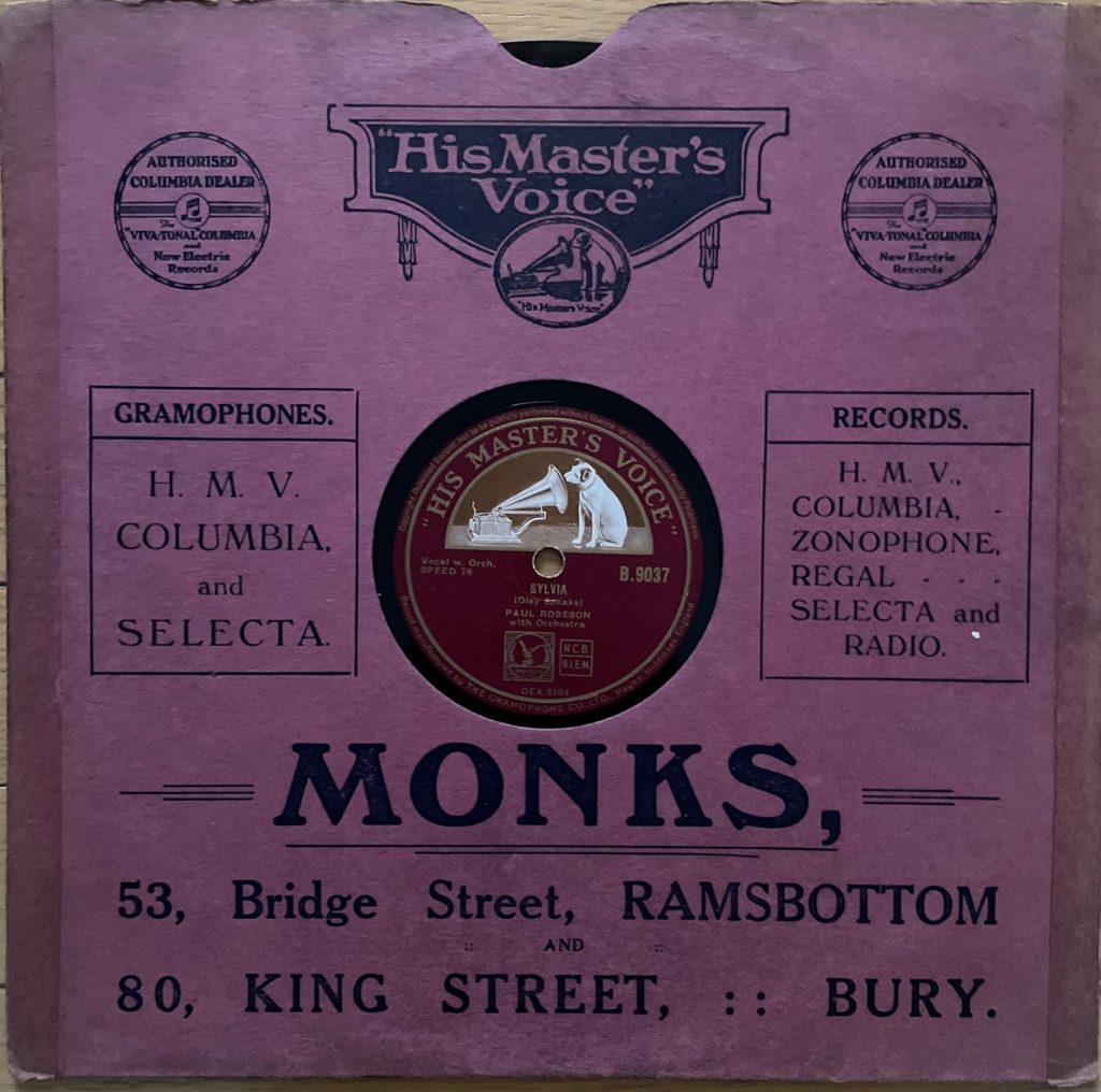 SPレコードのジャケットカバー画像Monks Sylvia Thora Robeson