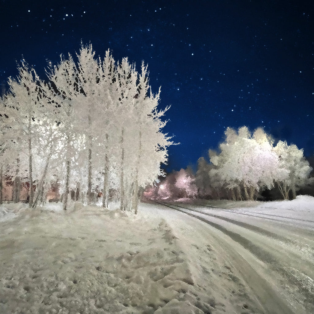 蓄音機レコードの紹介に添えた画像 Murmansk, snow field
