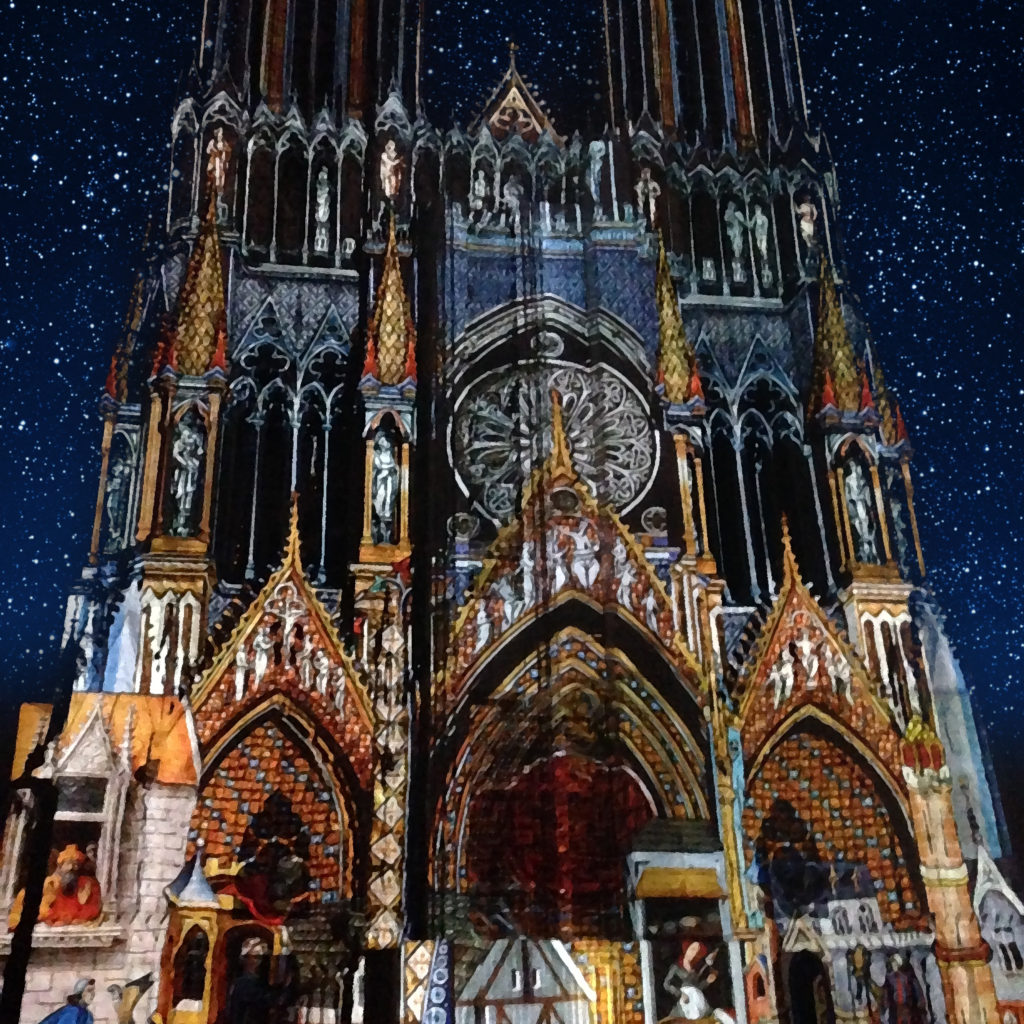 ランス大聖堂のプロジェクションマッピングの画像